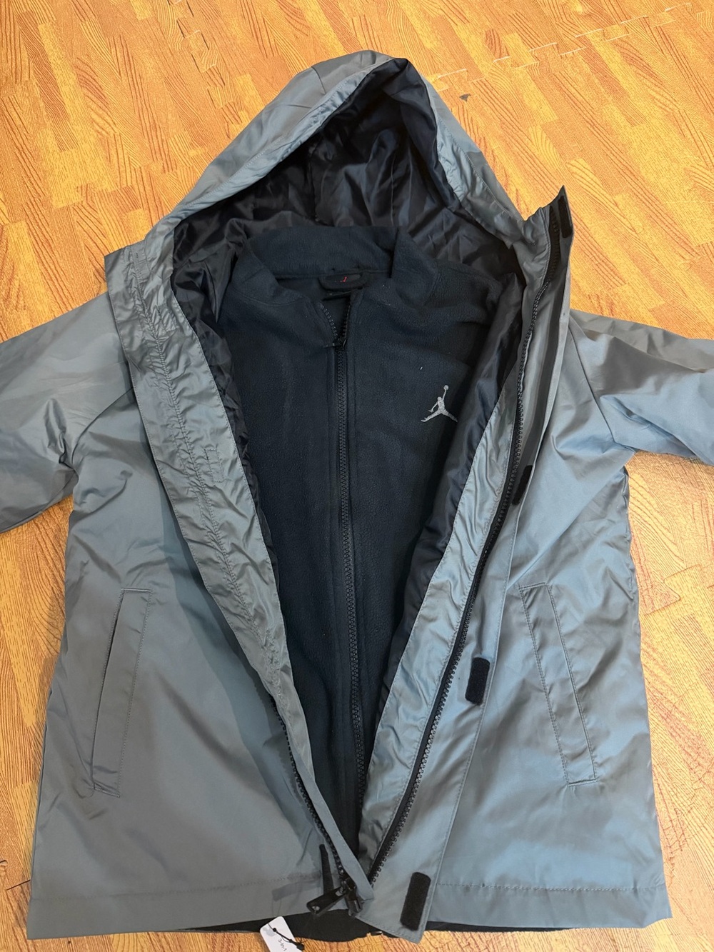 Jordan Boys 3-in-1 Hooded jacket in Gray and Black
